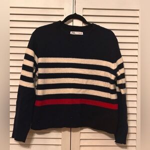 Zara women’s large wool striped sweater
